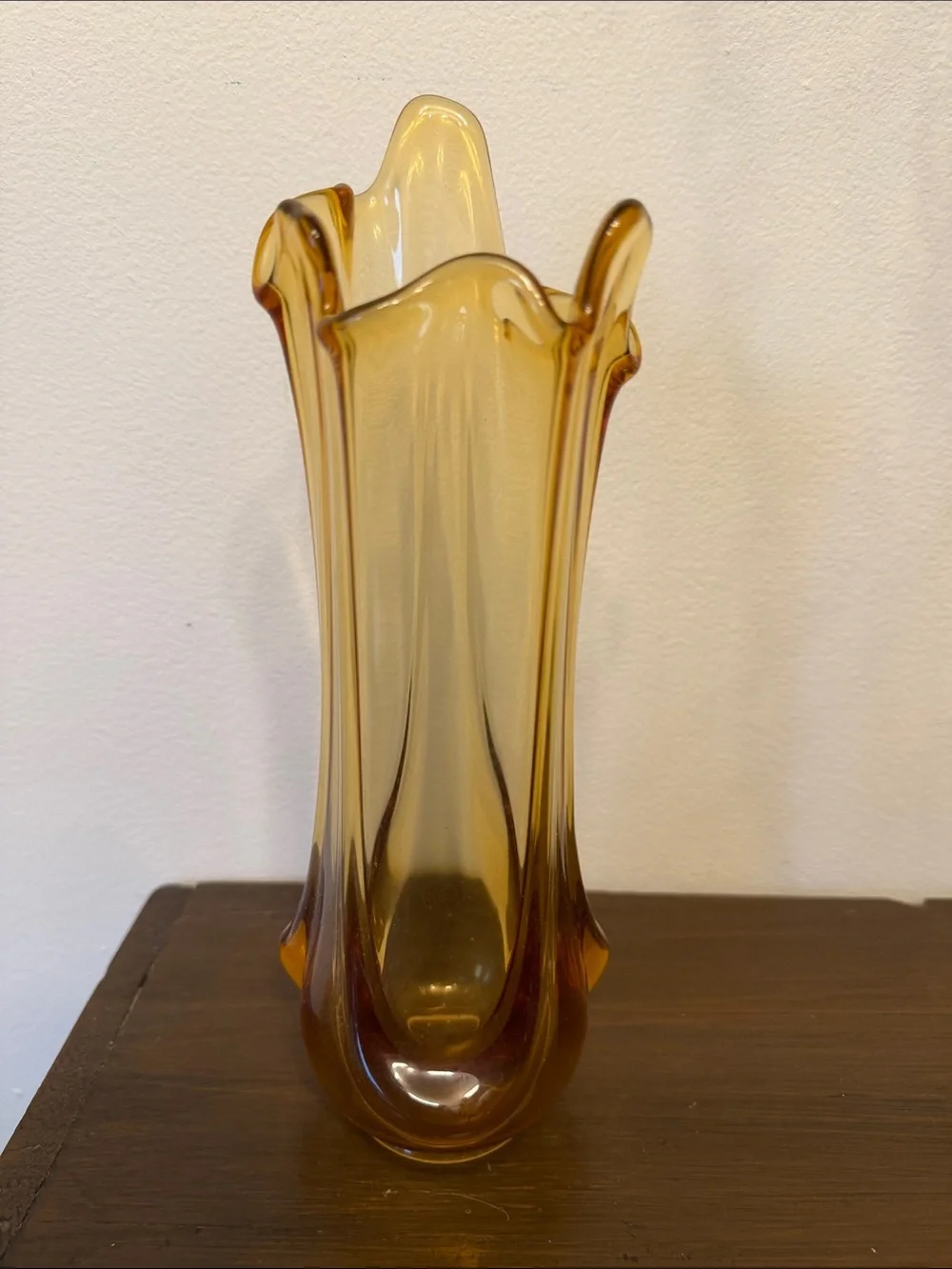 Amber Swung Glass Decorative Vase - Home Accents